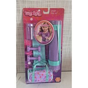 My Life As Doll Yoga Play Set with Accessories 18" Doll 6 Pc Mat Towel Bag SS